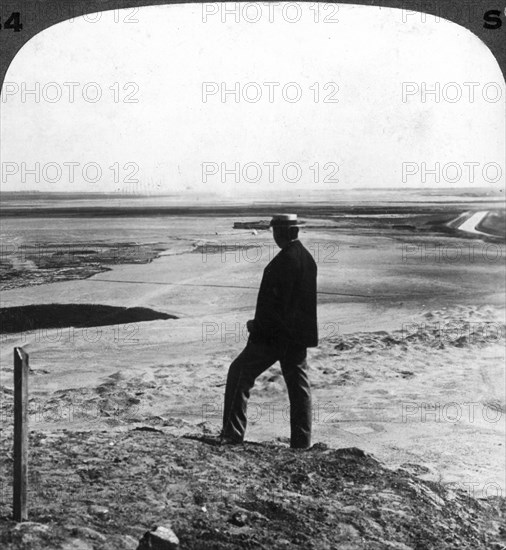 'Watching a sand whirlwind from the top of Hawara pyramid, Egypt', 1905.Artist: Underwood & Underwood