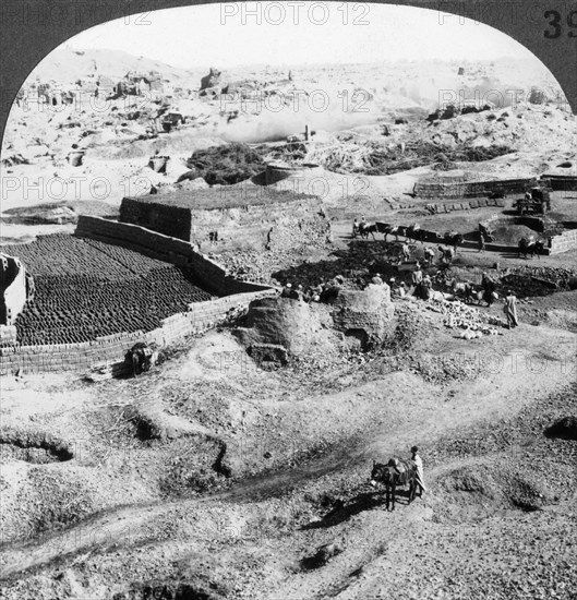 Brickmaking, Egypt, 1905.Artist: Underwood & Underwood