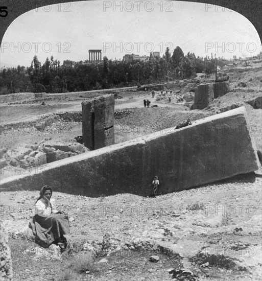 The ruins of Baalbek (Balabakk), Syria, 1900.Artist: Underwood & Underwood