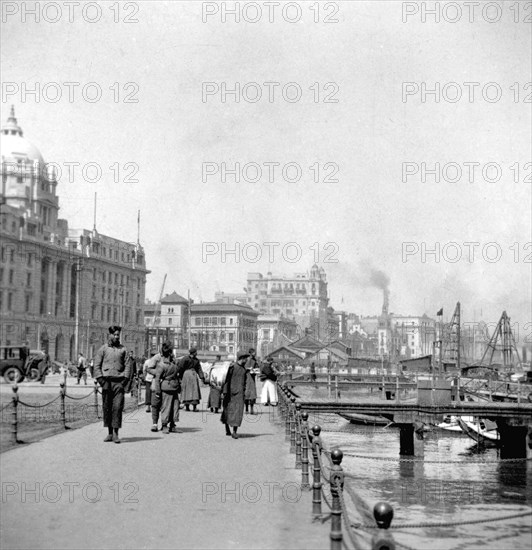 The Bund, Shanghai, China, early 20th century.Artist: J Dearden Holmes