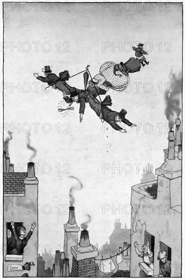 'Humours of flying', (c1920). Artist: W Heath Robinson