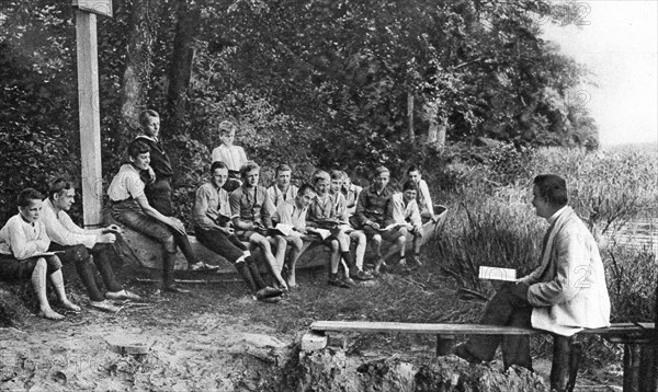 Boys studying nature, Germany, 1922. Artist: Unknown