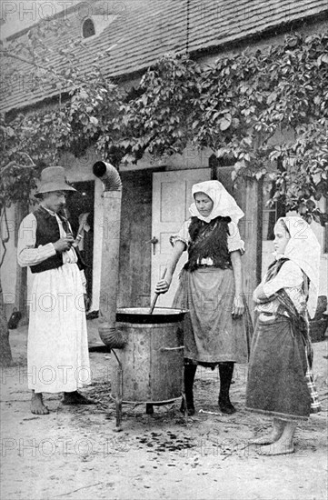 Making jelly in Czinkota, Hungary, 1922.Artist: AW Cutler