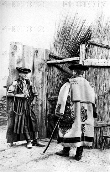 A cowherd king and his dwelling place, Hungary, 1922.Artist: AW Cutler