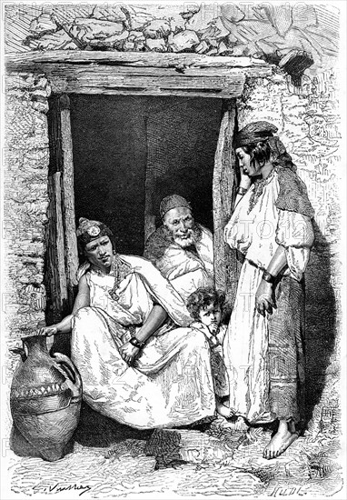 Kabyle family group, Algeria, c1890. Artist: Unknown