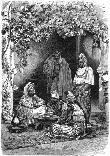 An Arab family of Tlemcen, Algeria, c1890.  Artist: Bertrand