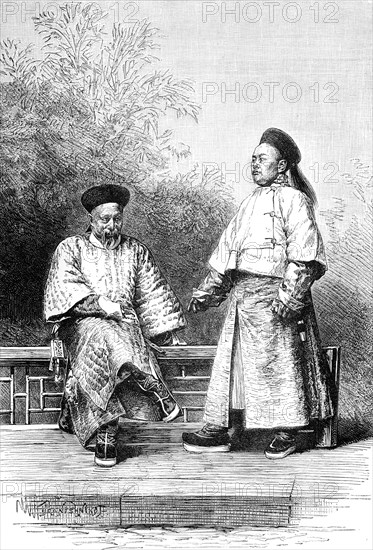 'Manchu ministers, chiefs of bankers', c1890. Artist: Unknown