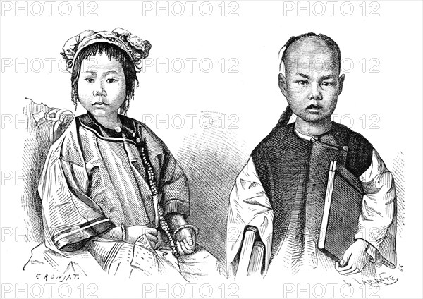 Chinese children, c1890.Artist: Laplante