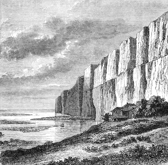 'Cliffs of Yellow Earth on the Hoang-Ho', c1890. Artist: Unknown