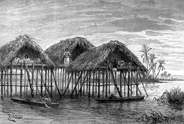 Lake dwellings of Santa Rosa, near Maracaibo, Venezuela, 1895. Artist: Unknown