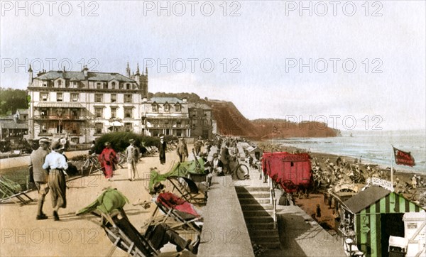 East Cliff Promenade, Teignmouth, Devon, early 20th century.Artist: EP Bucknall