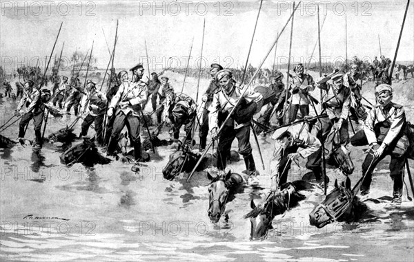 Horsemanship of the Cossacks, First World War, 1914. Artist: Unknown