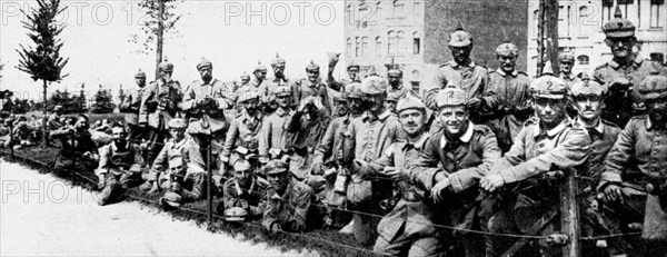German Imperial Guard in Brussels, First World War, 1914. Artist: Unknown
