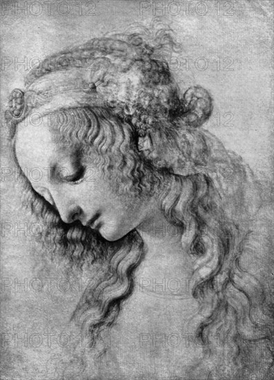 The head of the Madonna, 15th centuy (1930).Artist: Andrea del Verrocchio Artist: Unknown