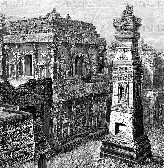 The Palace of Kailash, Ellora, India, 1895. Artist: Unknown