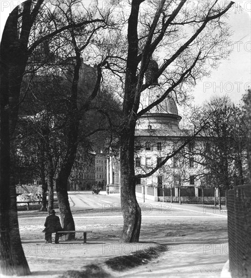 Kajetanerplatz and the Hohensalzburg Fortress, Salzburg, Austria, c1900. Artist: Wurthle & Sons