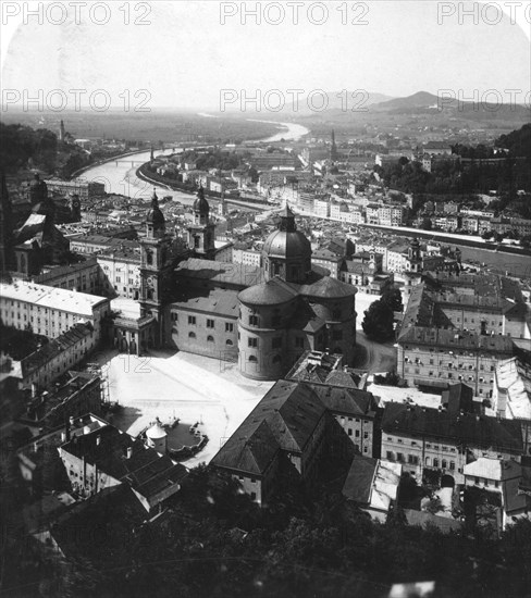 View of Salzburg from the Hohensalzburg Fortress, Salzburg, Austria, c1900. Artist: Wurthle & Sons