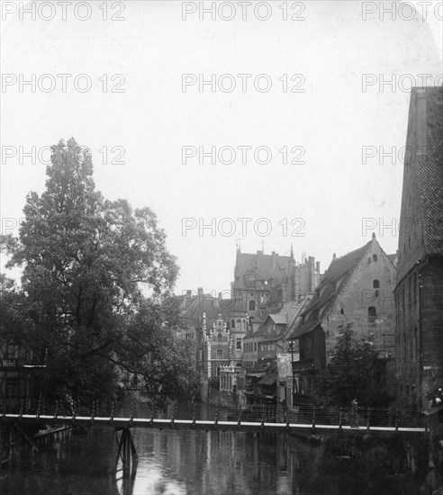 The Pegnitz river, Nuremberg, Germany, c1900s.Artist: Wurthle & Sons