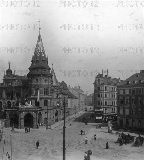 Löwenbräu Keller and Stiglmaierplatz, Munich, Germany, c1900s.Artist: Wurthle & Sons