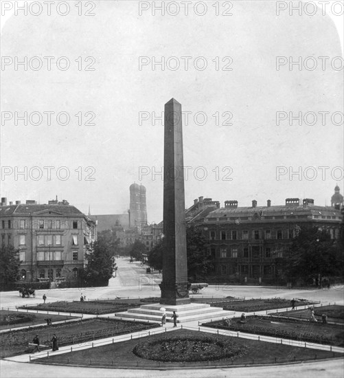 Karolinenplatz, Munich, Germany, c1900s.Artist: Wurthle & Sons