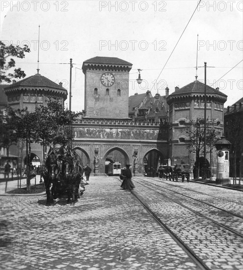 Isartor (Isar Gate), Munich, Germany, c1900s.Artist: Wurthle & Sons