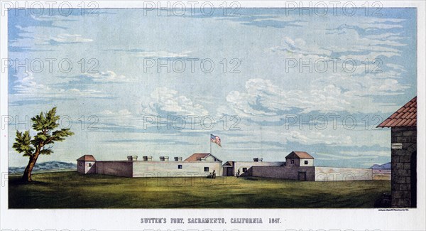 Sutter's Fort, Sacramento, California, 1847 (1937).Artist: Snyder