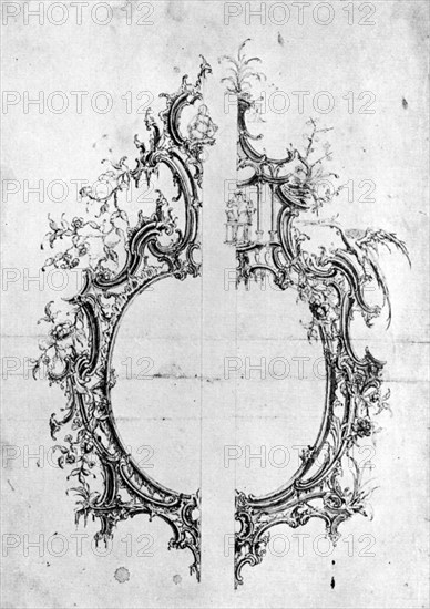 Design for detail on furniture, 1754, (1929).Artist: Henry Copland