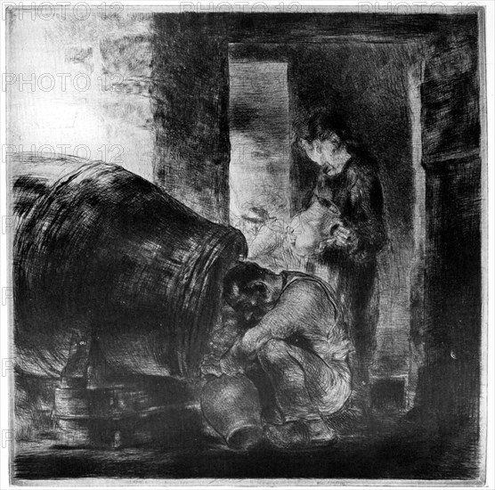 'The Cider Barrel', 1929. Artist: Edmund Blampied