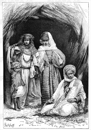 A Khumir man, woman and child, North Africa, 1895.Artist: Ivan Pranishnikoff