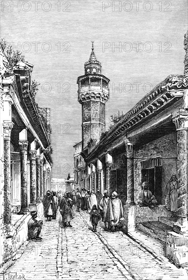 A street in the Suk district of Tunis, Tunisia, 1895. Artist: Unknown