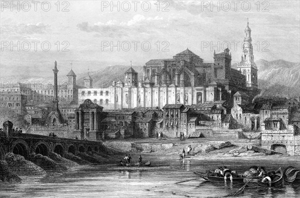 Great mosque and the dungeon of the Inquisition, Cordoba, Spain, 19th century.Artist: Thomas Higham