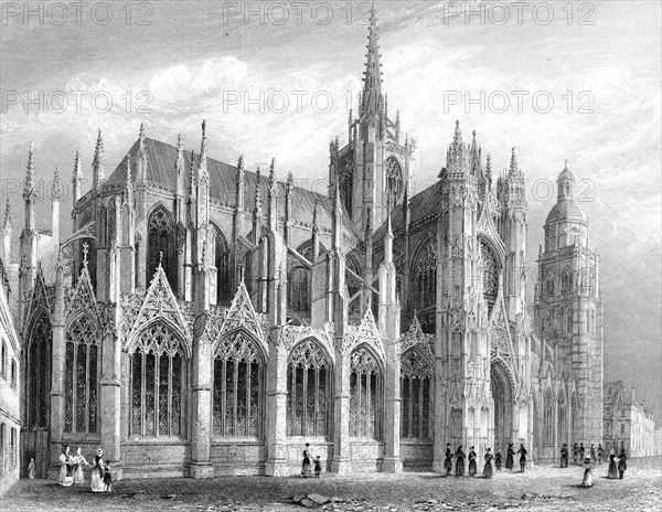 Evreux Cathedral, Evreux, France, 1836.Artist: Benjamin Winkles