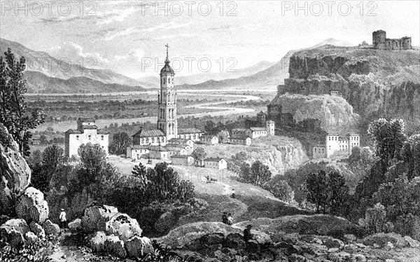 Fraga, Spain, 1823.Artist: James Duffield Harding
