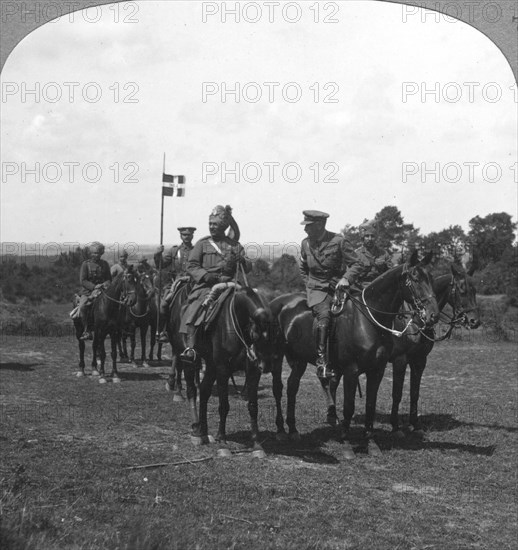 General Rimington, Sir Pertab Singh and the Rajah of Rutlam, France, 1900s.Artist: Crown