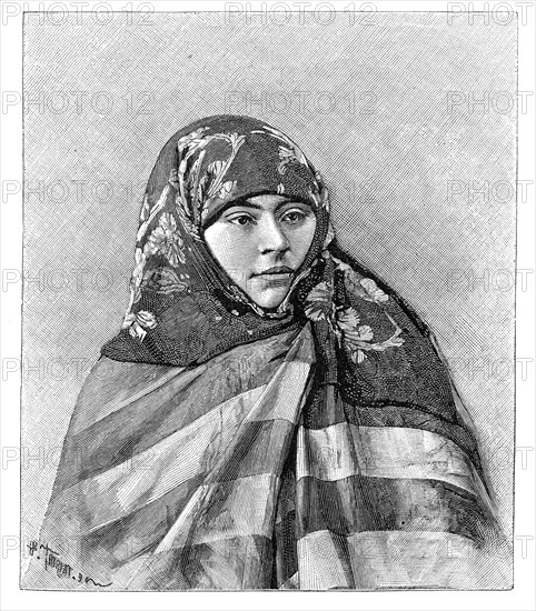 A woman of Brussa, Turkey, 1895.Artist: Henri Thiriat