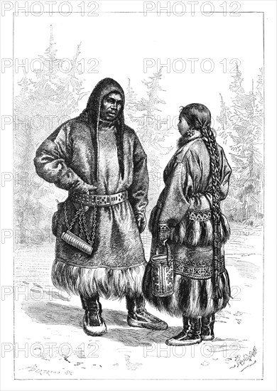 An Ostyak couple, Asia, 1895. Artist: Unknown