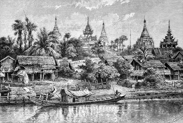 Yenan Gyong, Myanmar, 1895.Artist: Bertrand