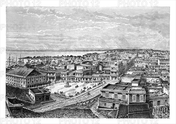 General view of San Juan Bautista, Puerto Rico, c1890.Artist: A Kohl