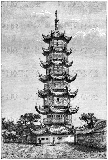 The Tower of Long-Hua, Shanghai, China, 1895. Artist: Unknown