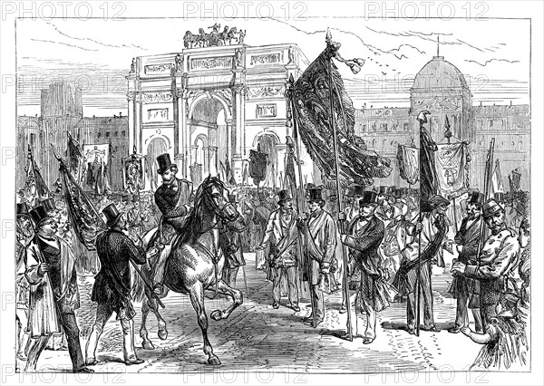 Demonstration of the Paris Freemasons, France, 1870 (late 19th century). Artist: Unknown