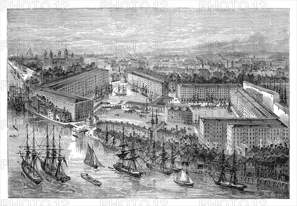 St Katherine's Docks, London, late 19th century. Artist: Unknown