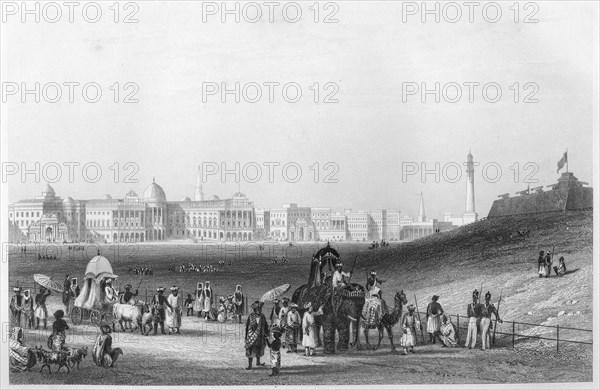 'View of Calcutta from the Esplanade', c1860. Artist: Unknown