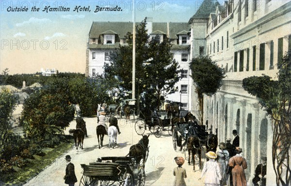 Outside the Hamilton Hotel, Bermuda, c1900s. Artist: Unknown