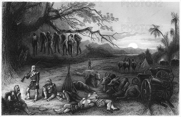 'Outlaying picket of the Highland Brigade', 1857, (c1860). Artist: Unknown