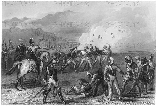 'Blowing mutinous Sepoys from the guns', 1857, (c1860). Artist: Unknown