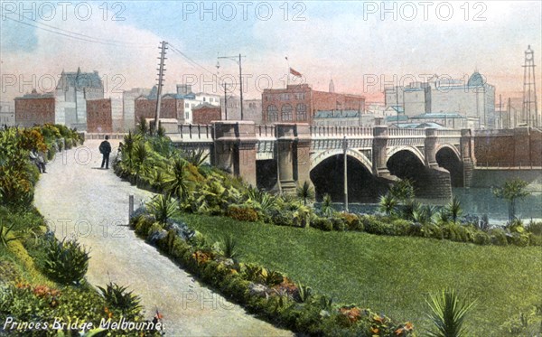 Princes Bridge, Melbourne, Australia, 1912. Artist: Unknown