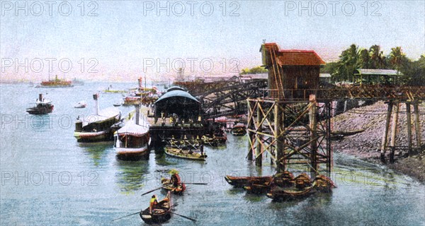 Rangoon Harbour, Myanmar, c1900s. Artist: Unknown