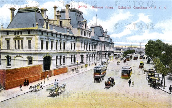 Constitution Station, Buenos Aires, Argentina, c1900s. Artist: Unknown