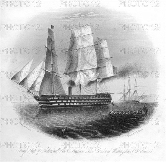 HMS 'Duke of Wellington', 1857.Artist: DJ Pound