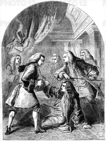 The attempted assassination of Robert Harley (1661-1724), 18th century (19th century).Artist: TE Nicholson